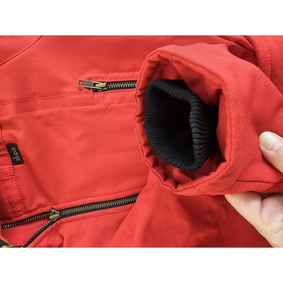 Skea Paris Vail Belted Ski Snow Jacket Women's Size 6 Made in USA Red Faux Fur - Picture 14 of 14